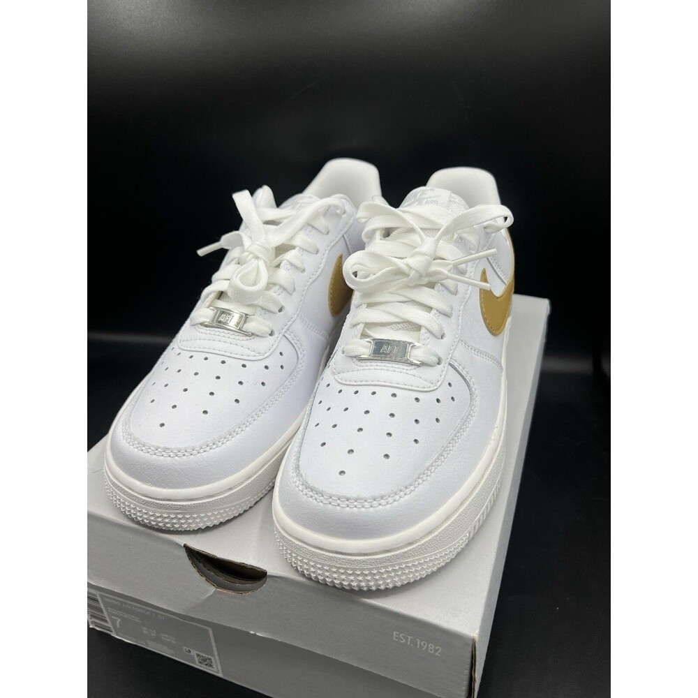 Nike Air Force 1 '07 White Metallic Gold' (DD8959-106) Women’s Sz 7 NEW! OG ALL